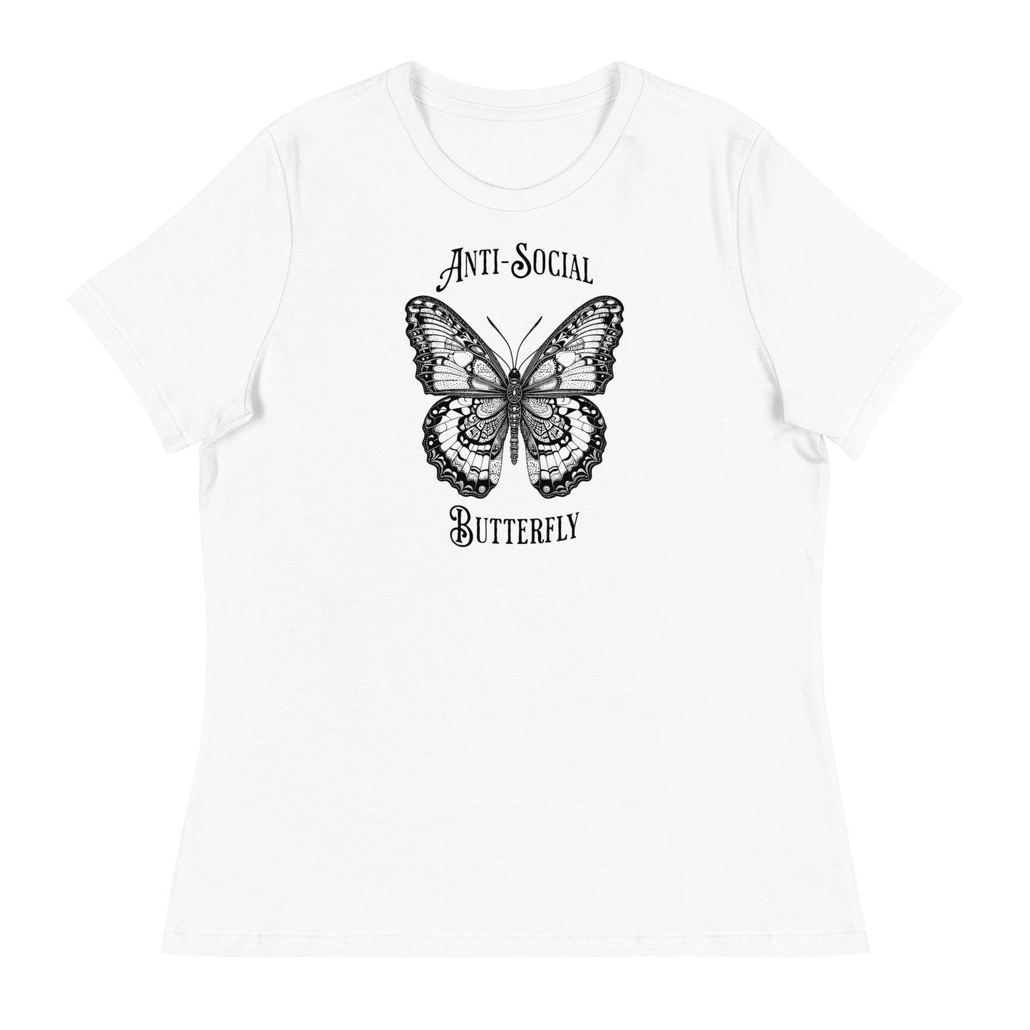 Anti-Social Butterfly Women's Funny T-Shirt White