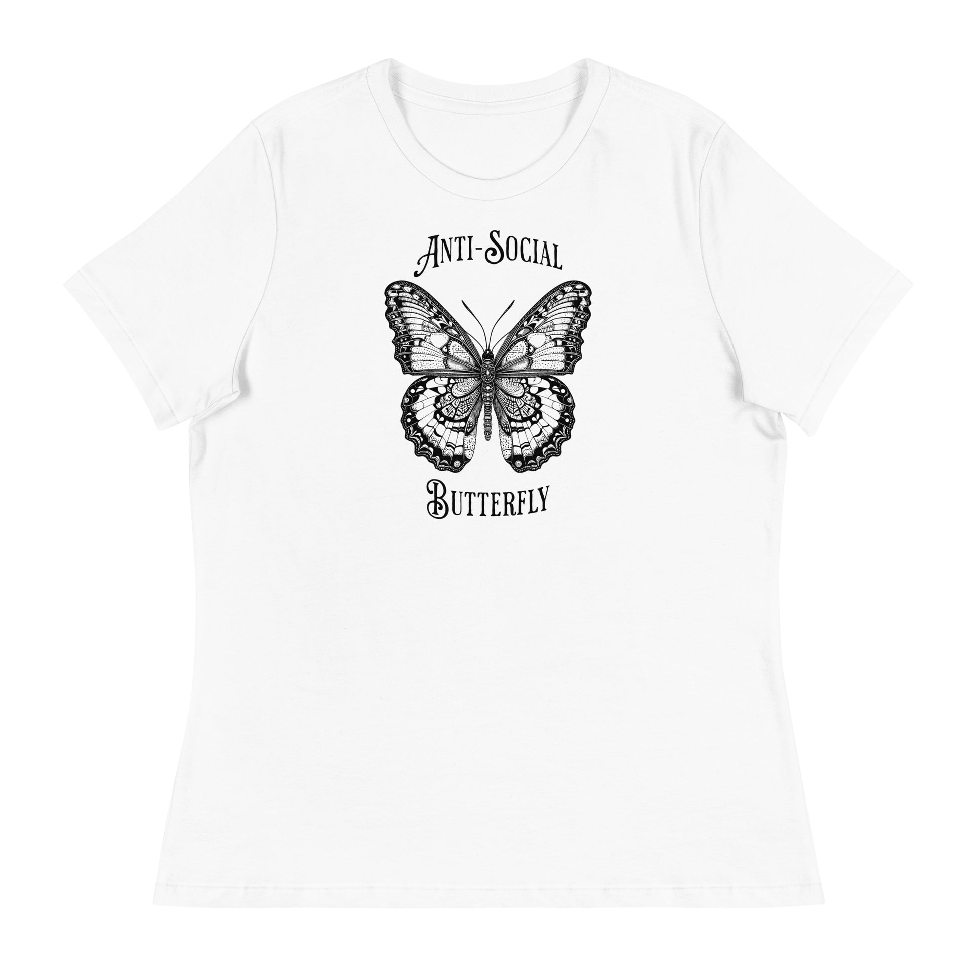 Anti-Social Butterfly Women's Funny T-Shirt White