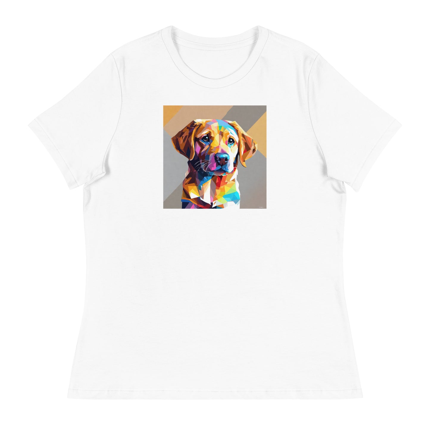 Geometric Golden Lab Women's Animal Lover T-Shirt White