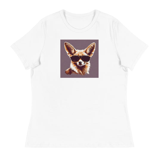 Fennec Fox in Shades Women's Animal Lover T-Shirt White