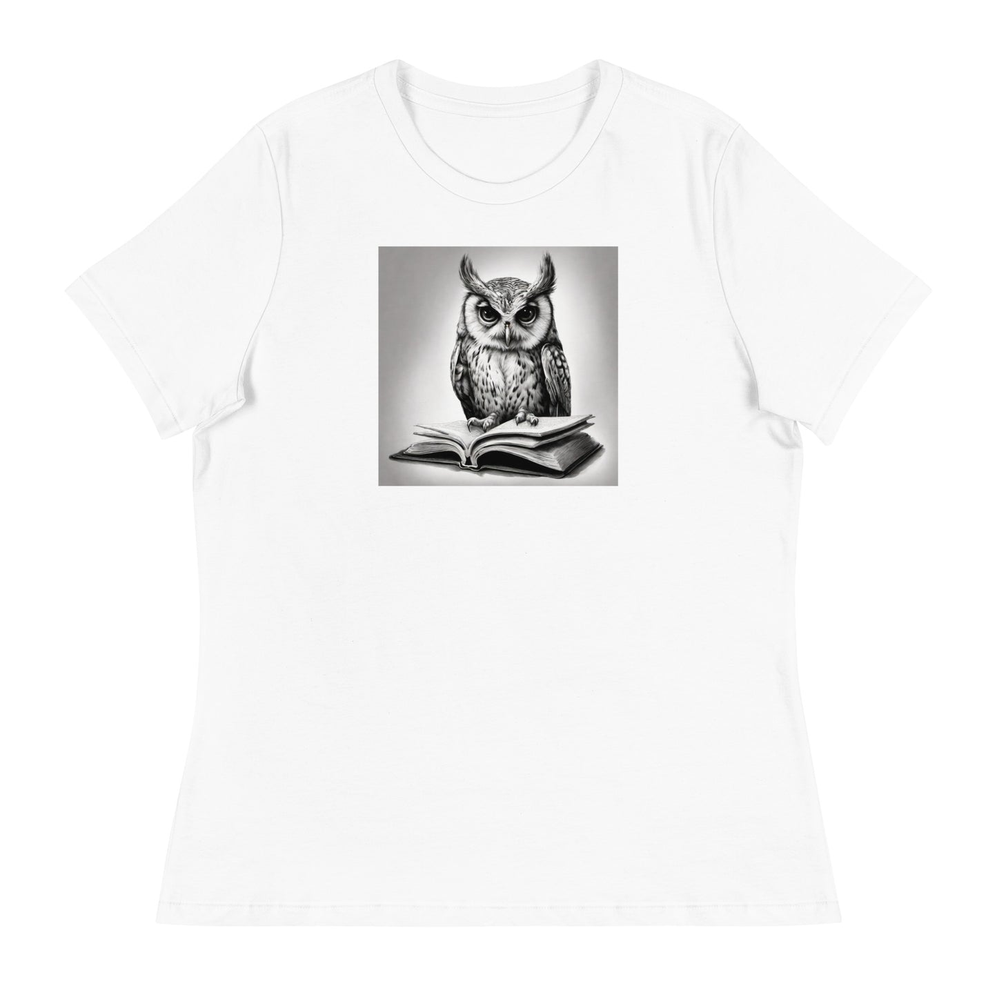 Booksmart Owl Women's Book Lover T-Shirt White