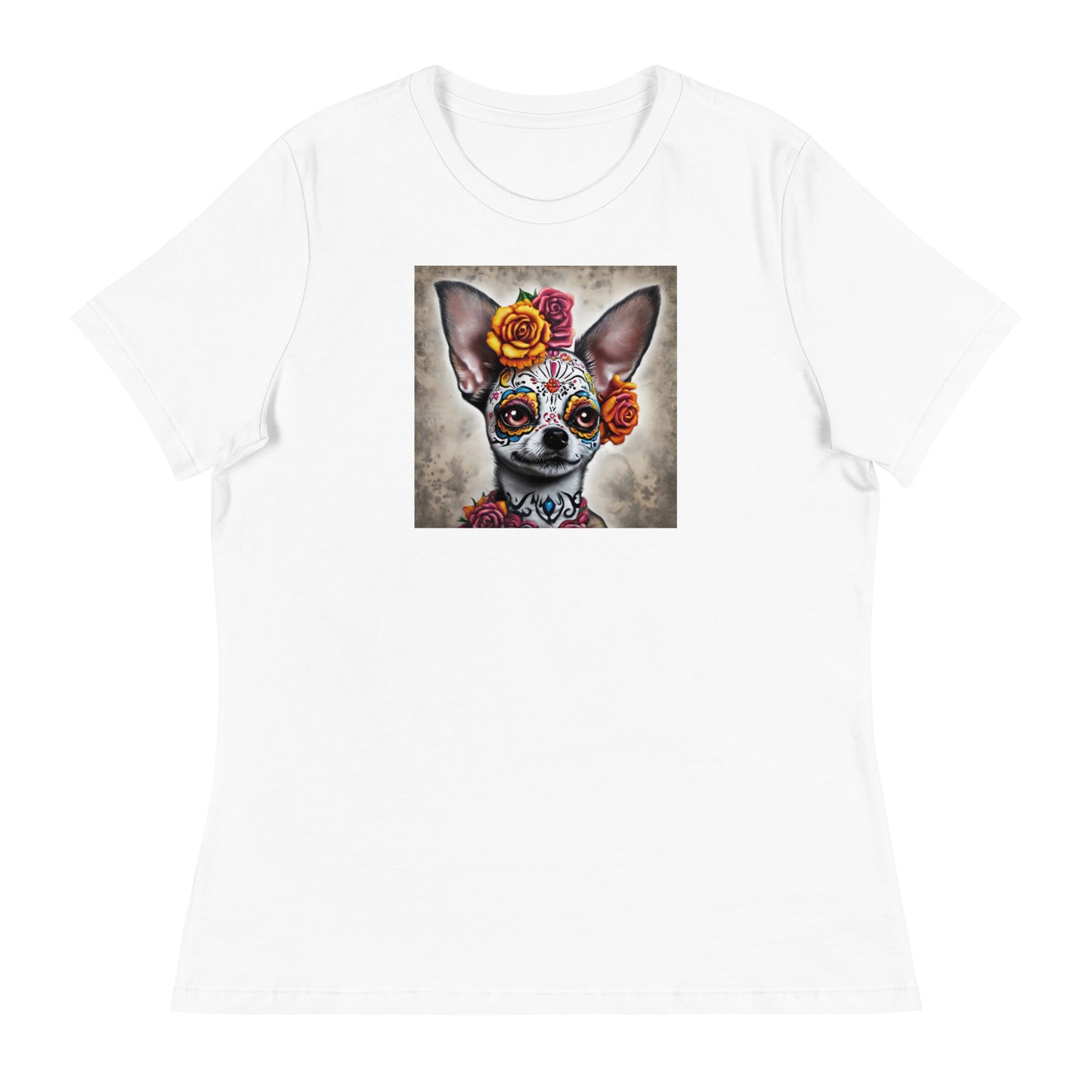 Day of the Dead Chihuahua Women's Dog Lover T-Shirt White