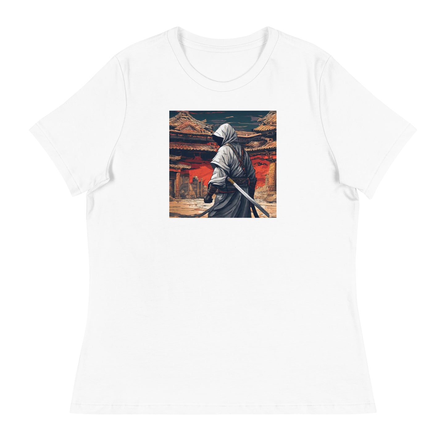 Shadowy Samurai Women's Anime T-Shirt White