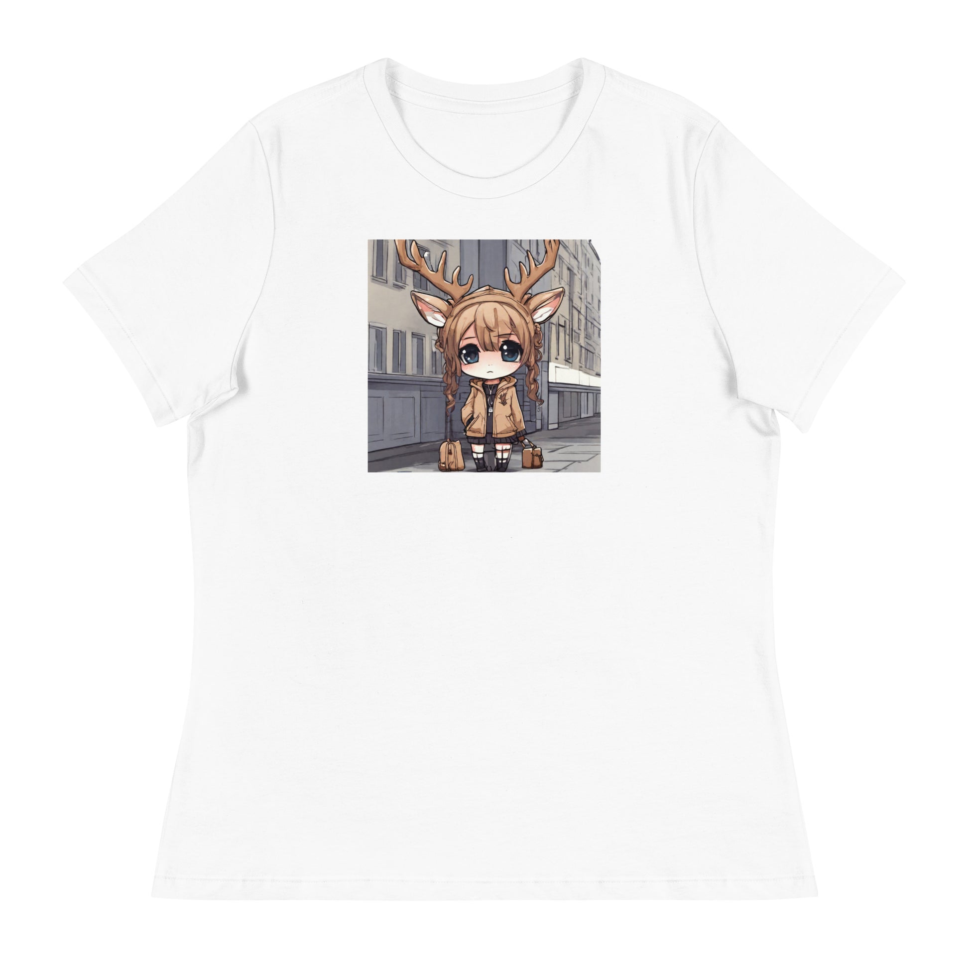 Spirit of the Deer Women's Anime T-Shirt White