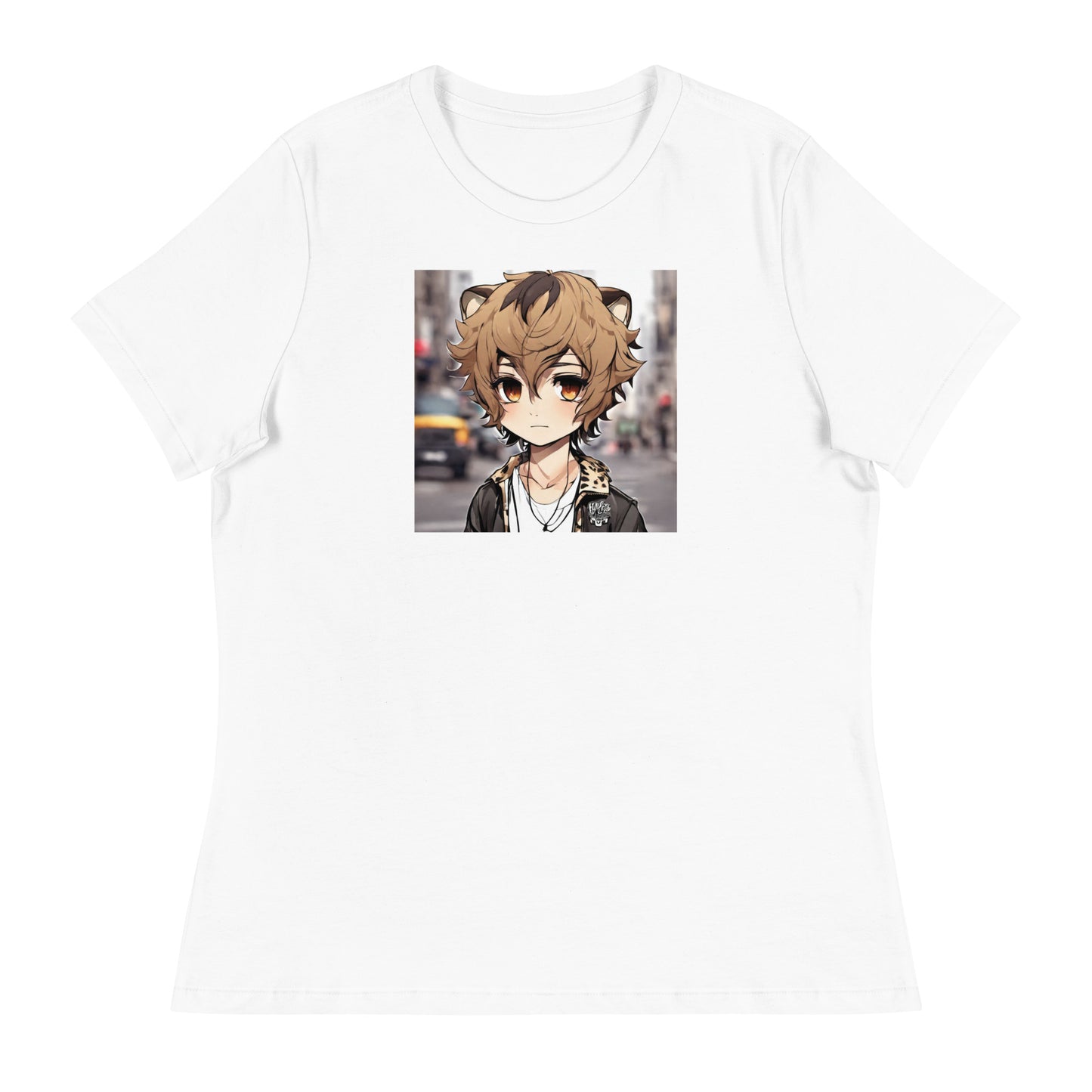 Leopard Boy Women's Anime T-Shirt White