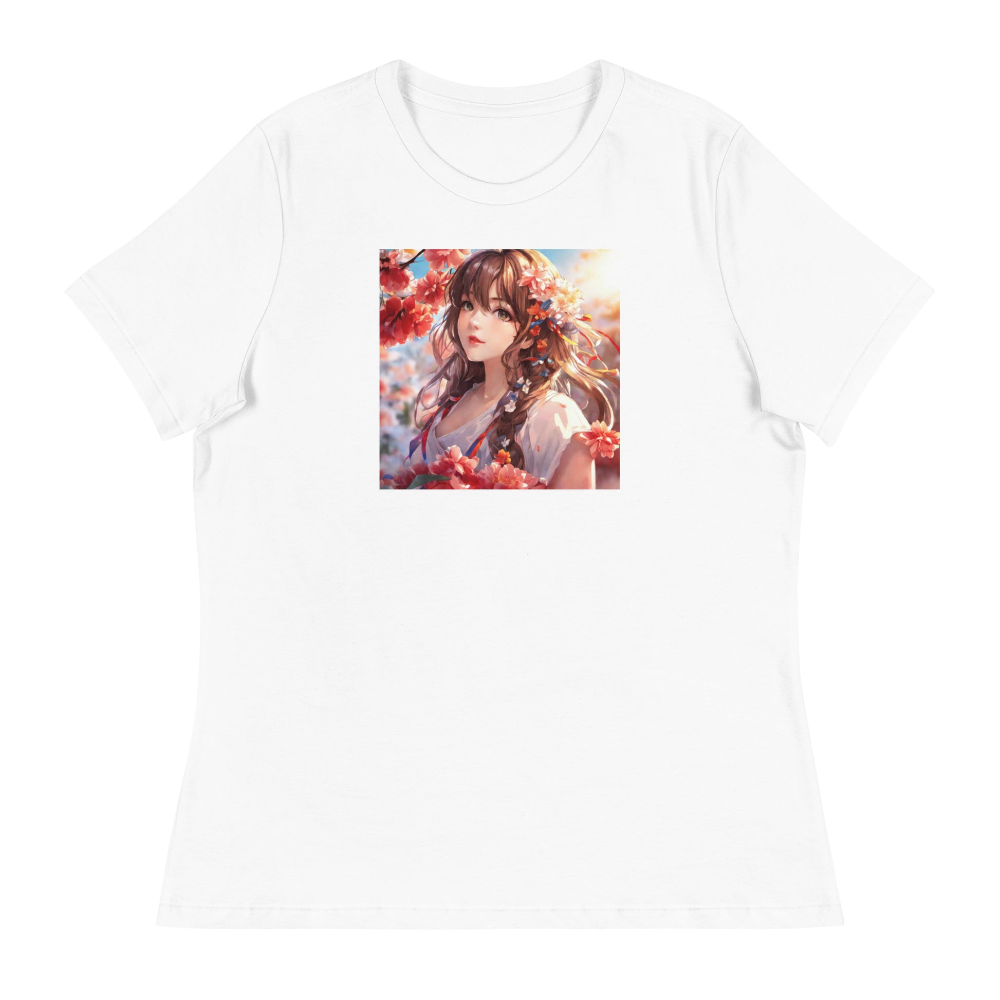 Graceful & Lovely Women's Anime T-Shirt White