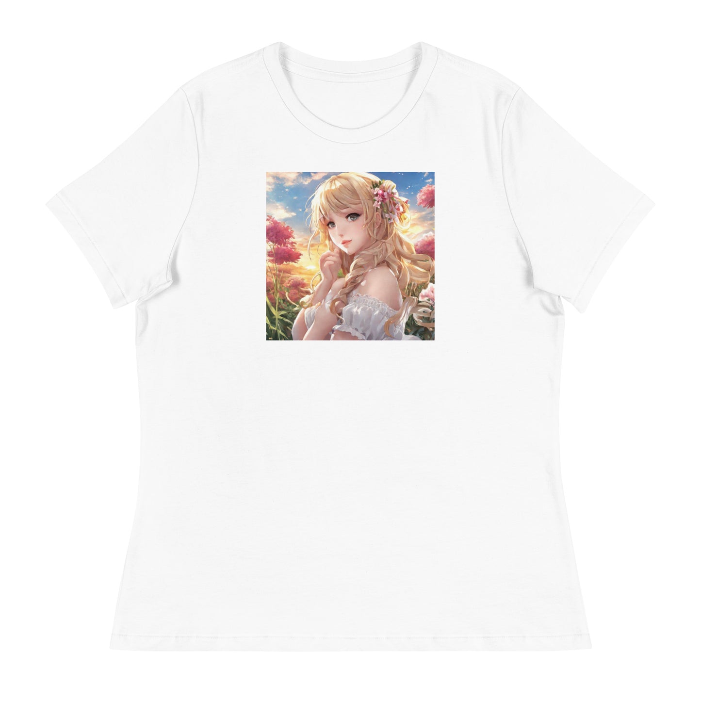 Timeless Beauty Women's Anime T-Shirt White