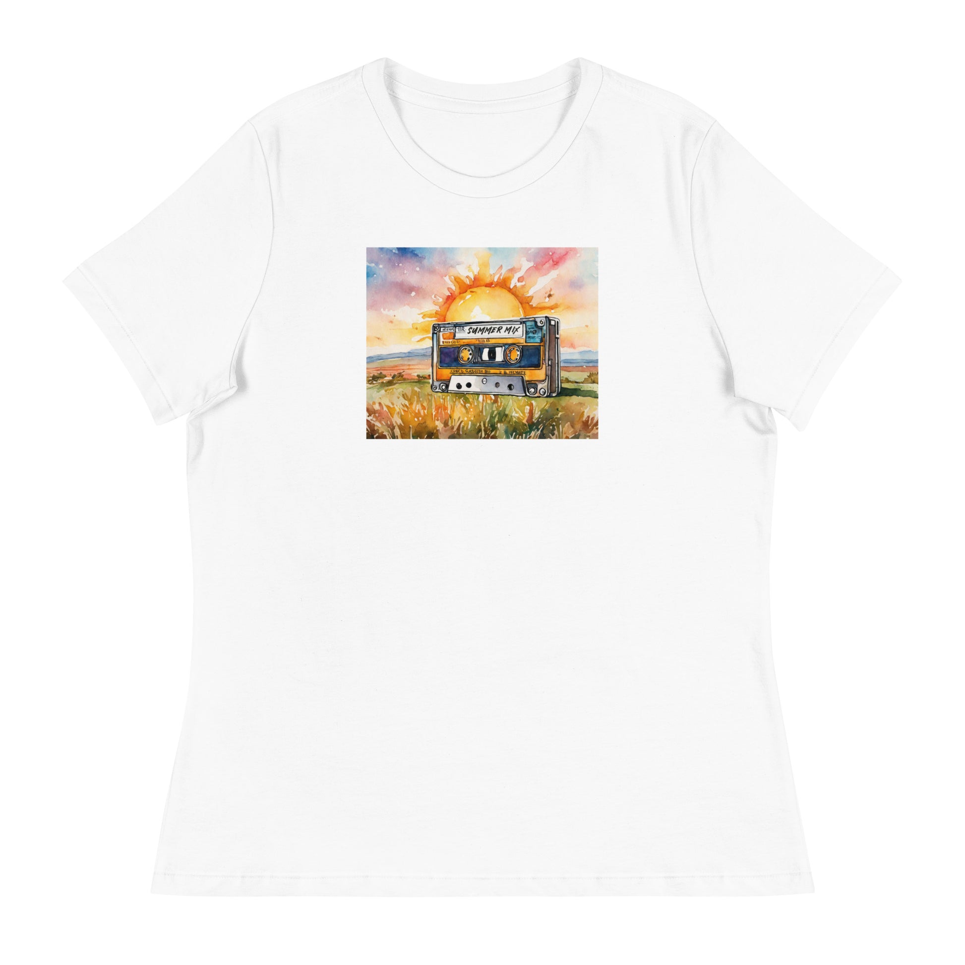 1980s Mix Tape Women's Nostalgic T-Shirt White