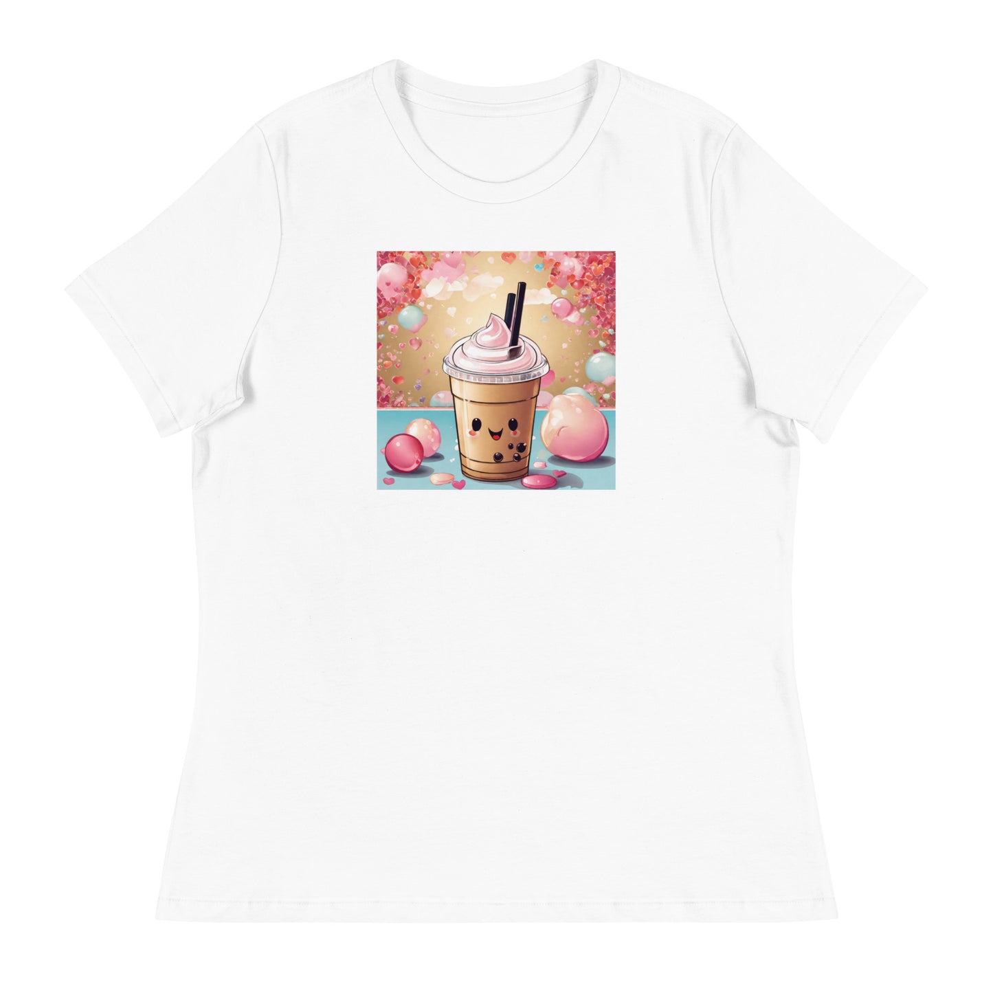 Cute Bubble Milk Tea Women's Boba T-Shirt White