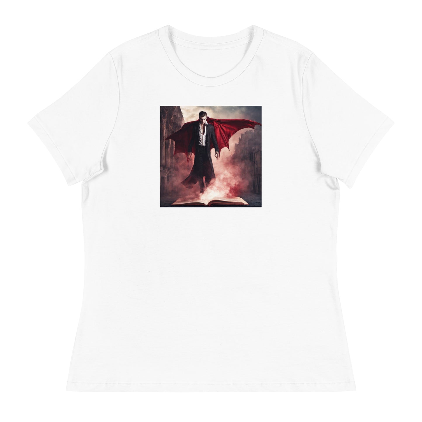 Women's Vampire Book Lover T-Shirt White