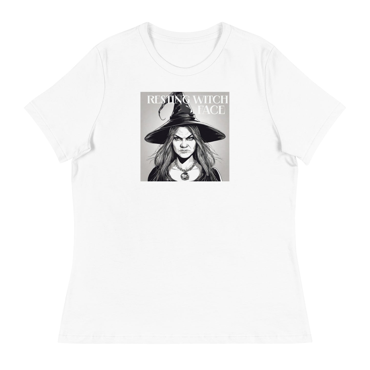 Resting Witch Face Women's Halloween T-Shirt White