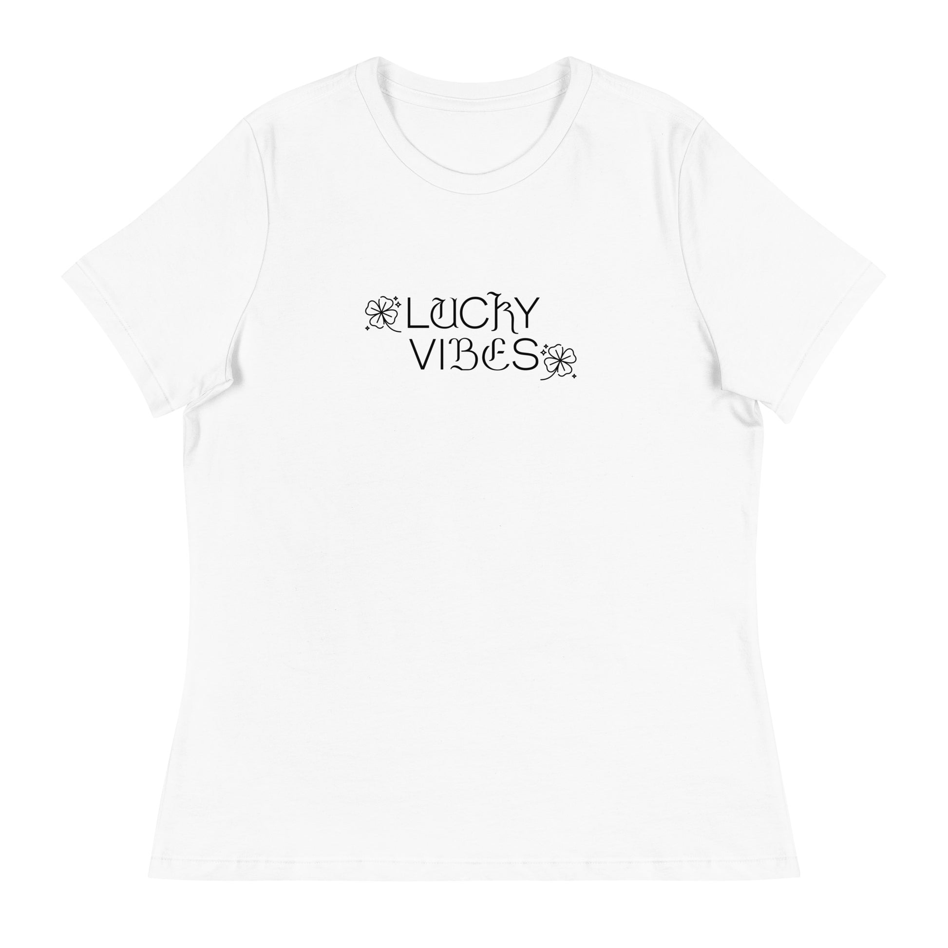 Lucky Vibes Women's St Patrick's Day T-Shirt White