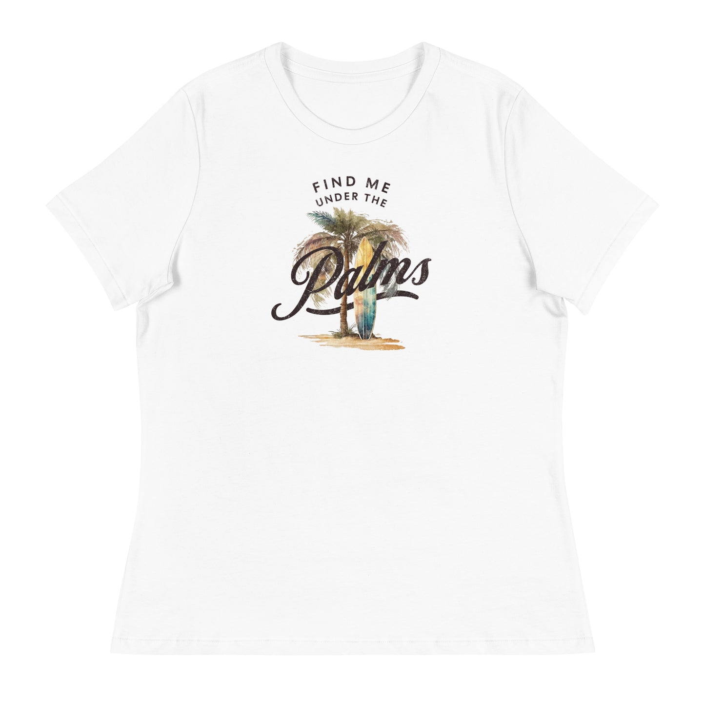 Find me Under the Palms Women's Beach T-Shirt White