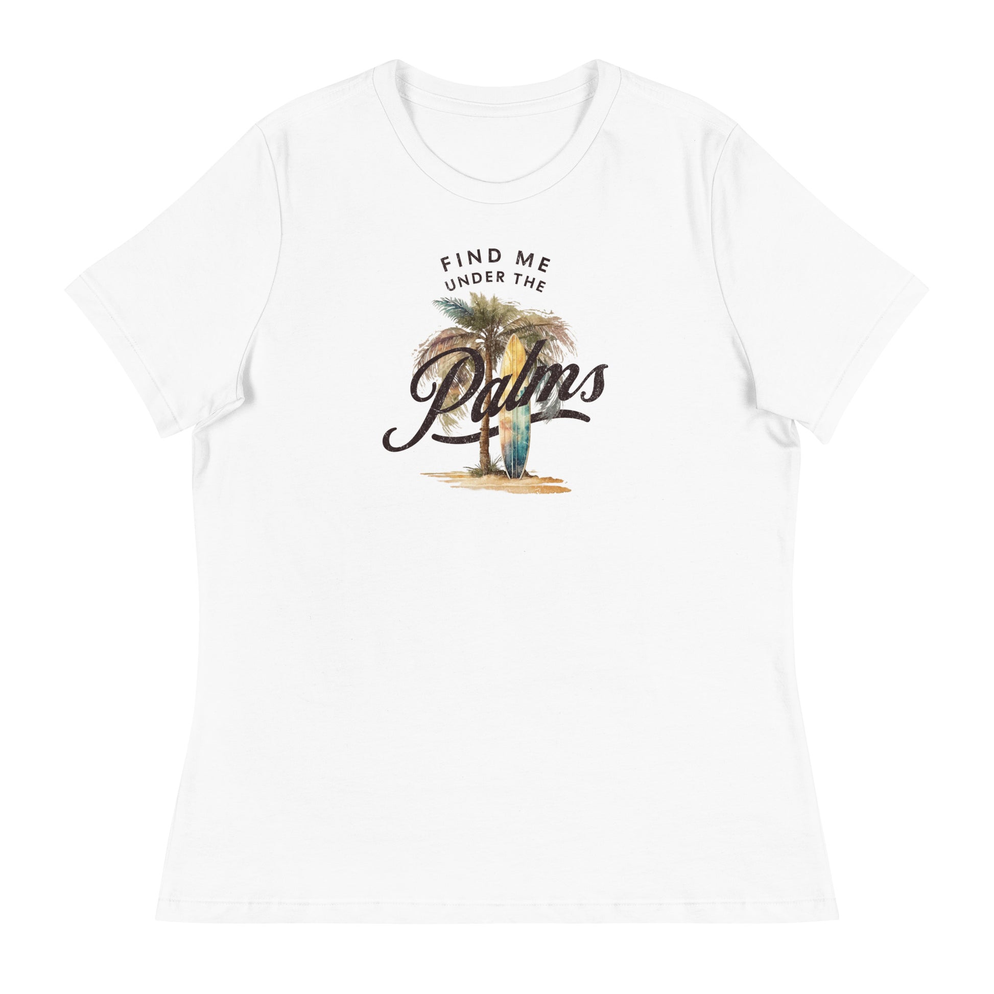 Find me Under the Palms Women's Beach T-Shirt White