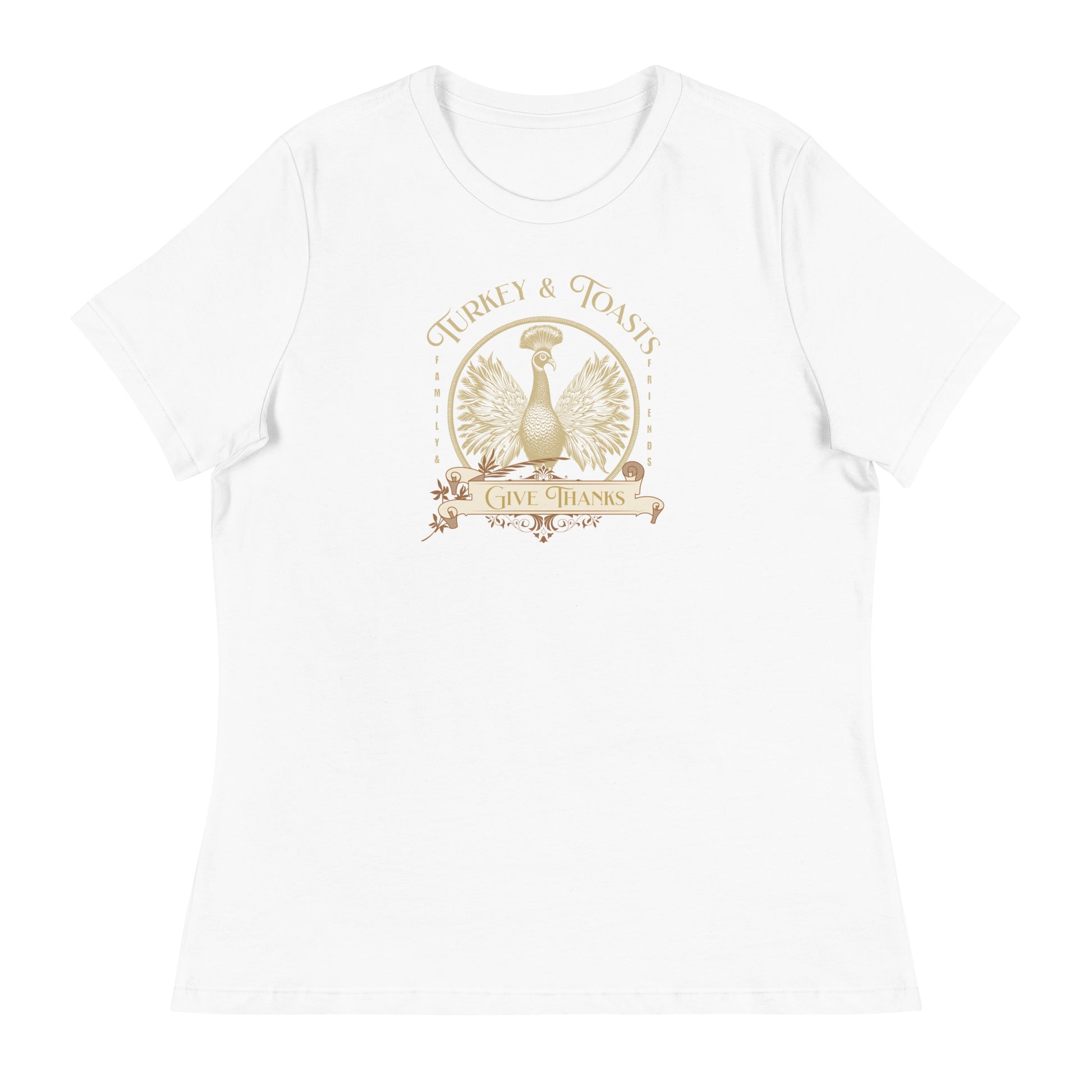 Turkey & Toasts Give Thanks Women's T-Shirt White