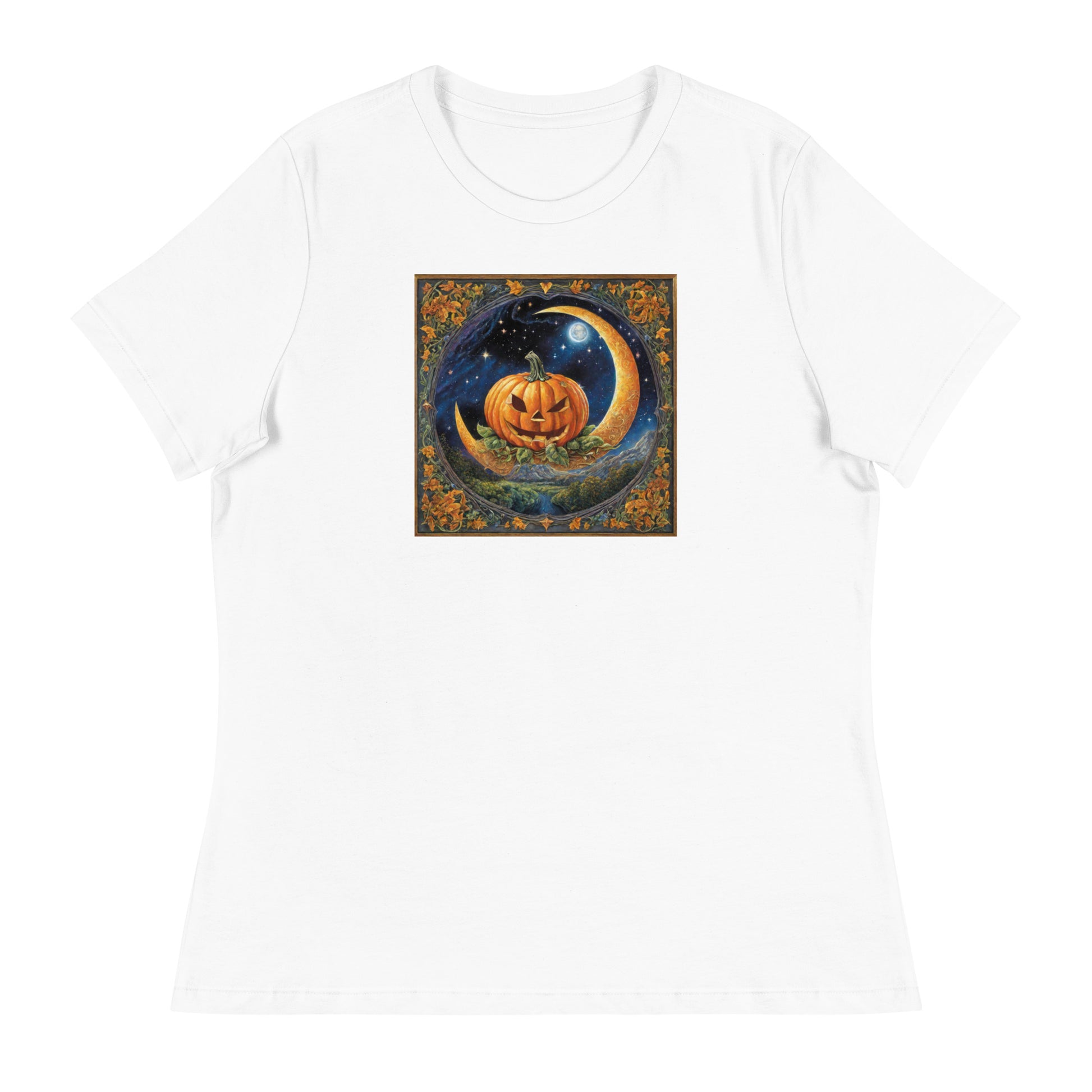 Jack O' Lantern Pumpkin Women's Halloween T-Shirt White