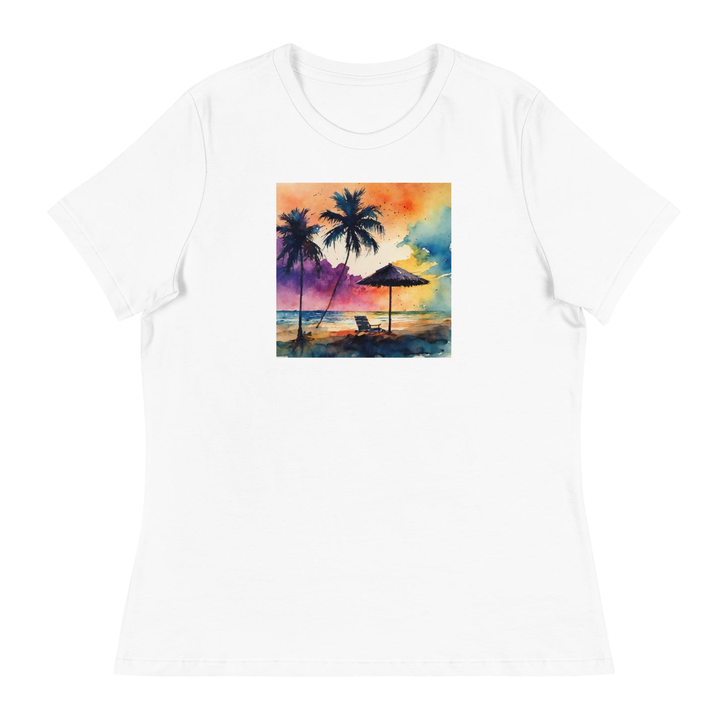 Beautiful Summer Paradise Women's Beach T-Shirt White