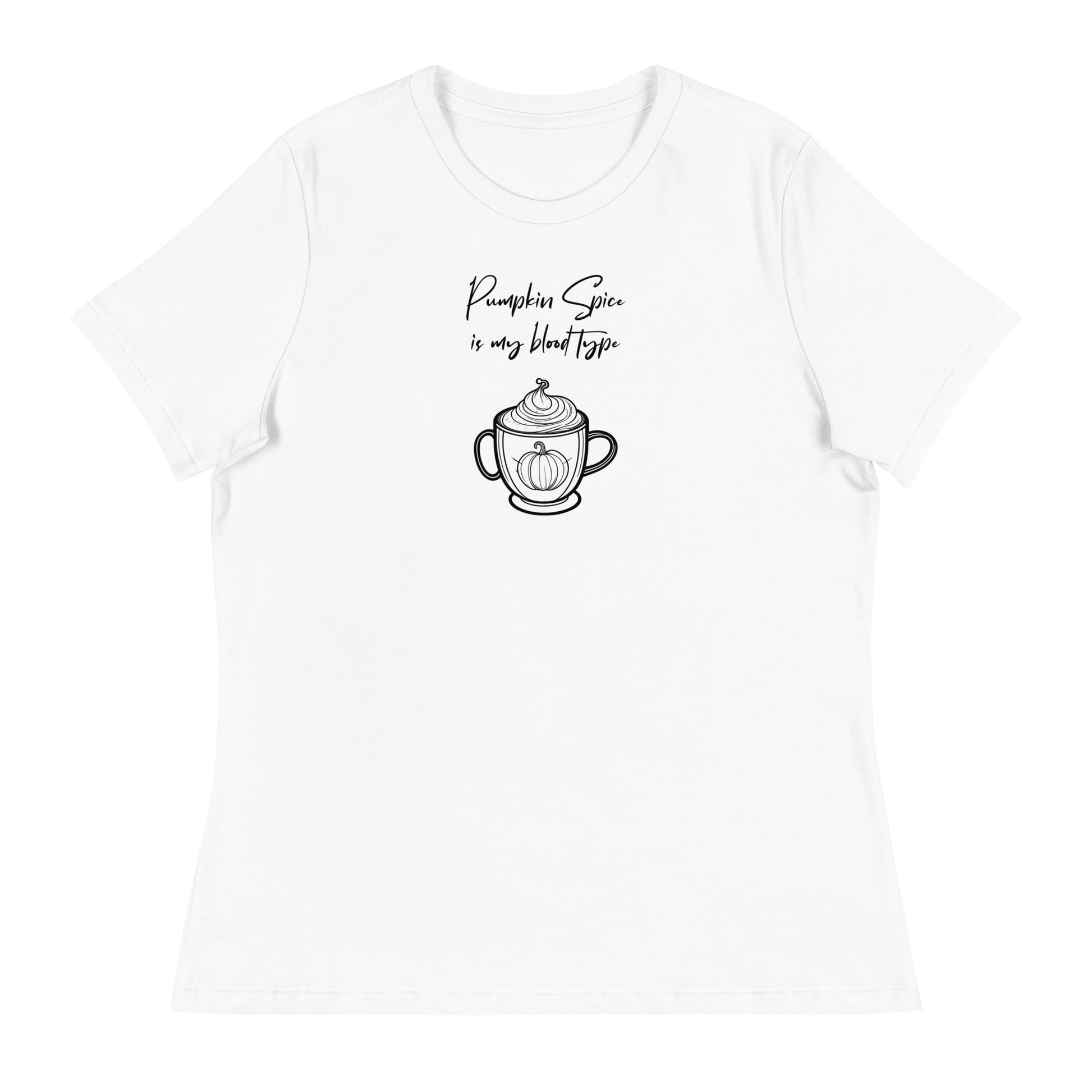 Pumpkin Spice is my Blood Type Women's Fall T-Shirt White