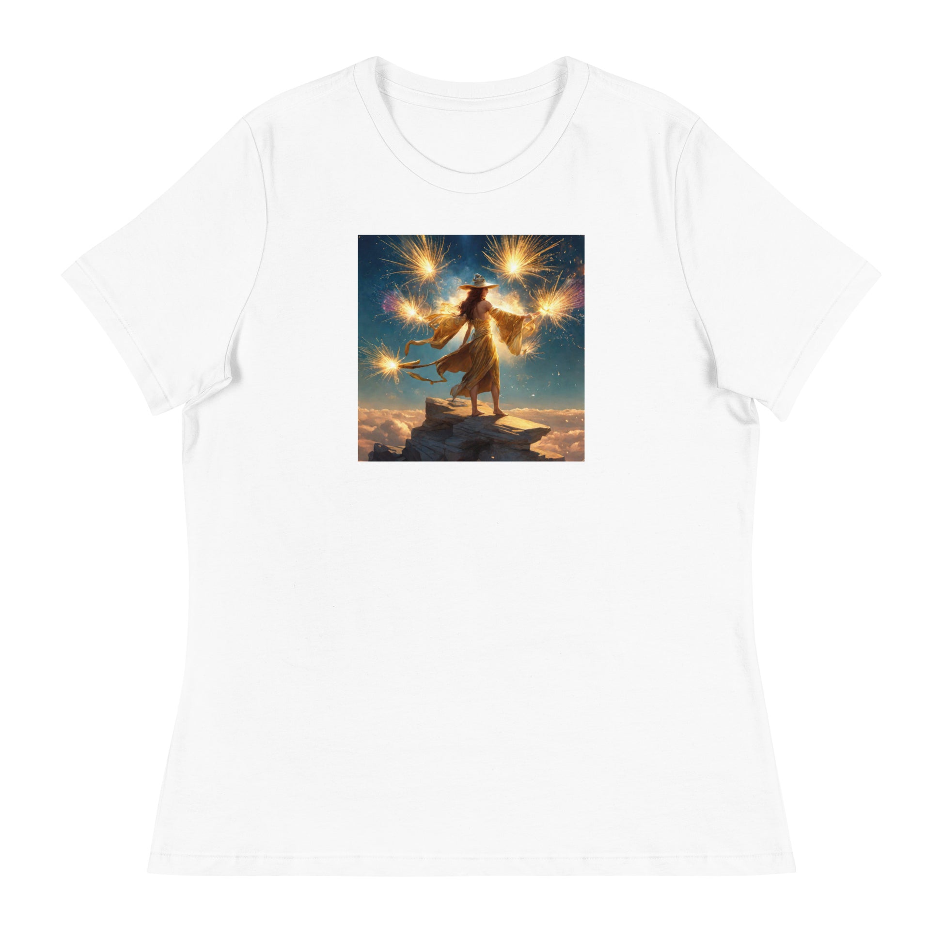 Sorceress Making Fireworks Women's 4th of July T-Shirt White