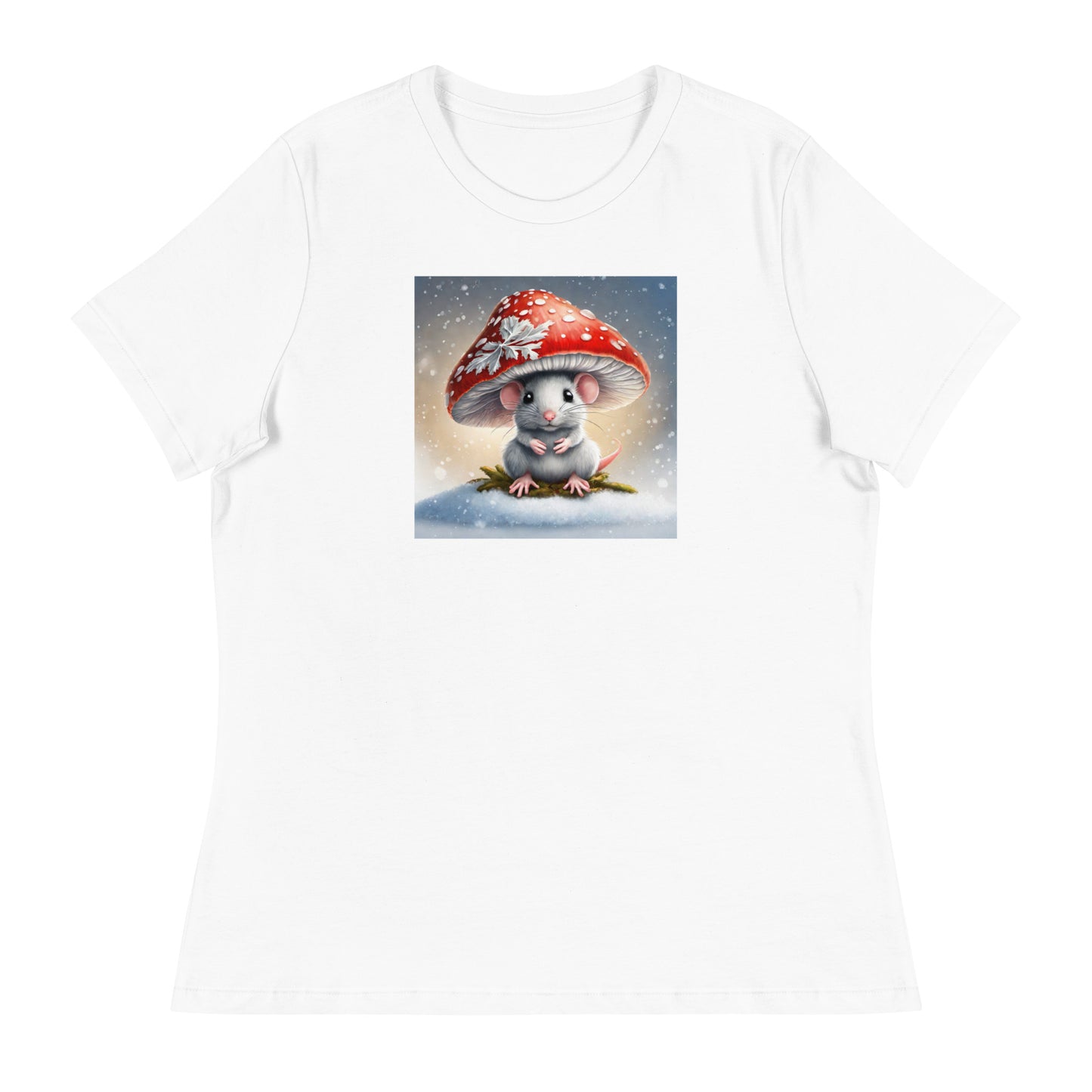 Winter Mouse Women's Holiday T-Shirt White