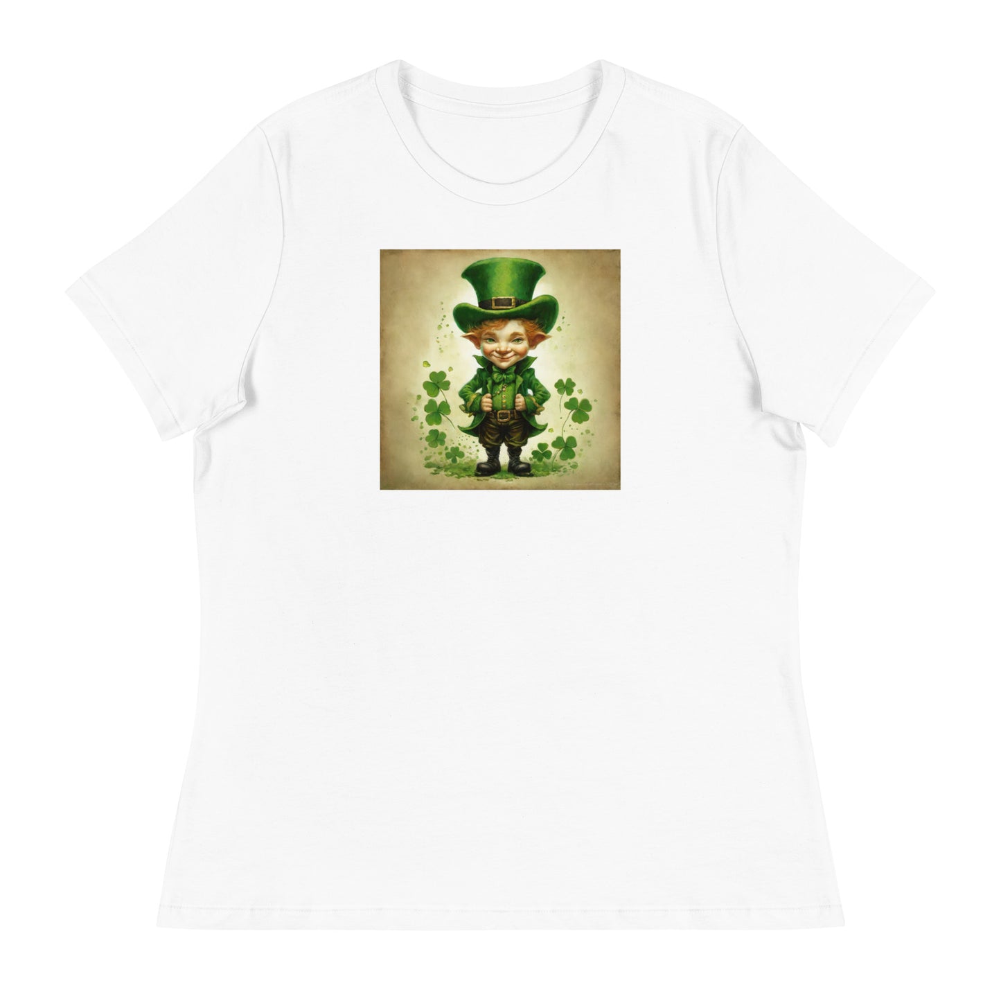 Cute Leprechaun Women's St Patrick's Day T-Shirt White