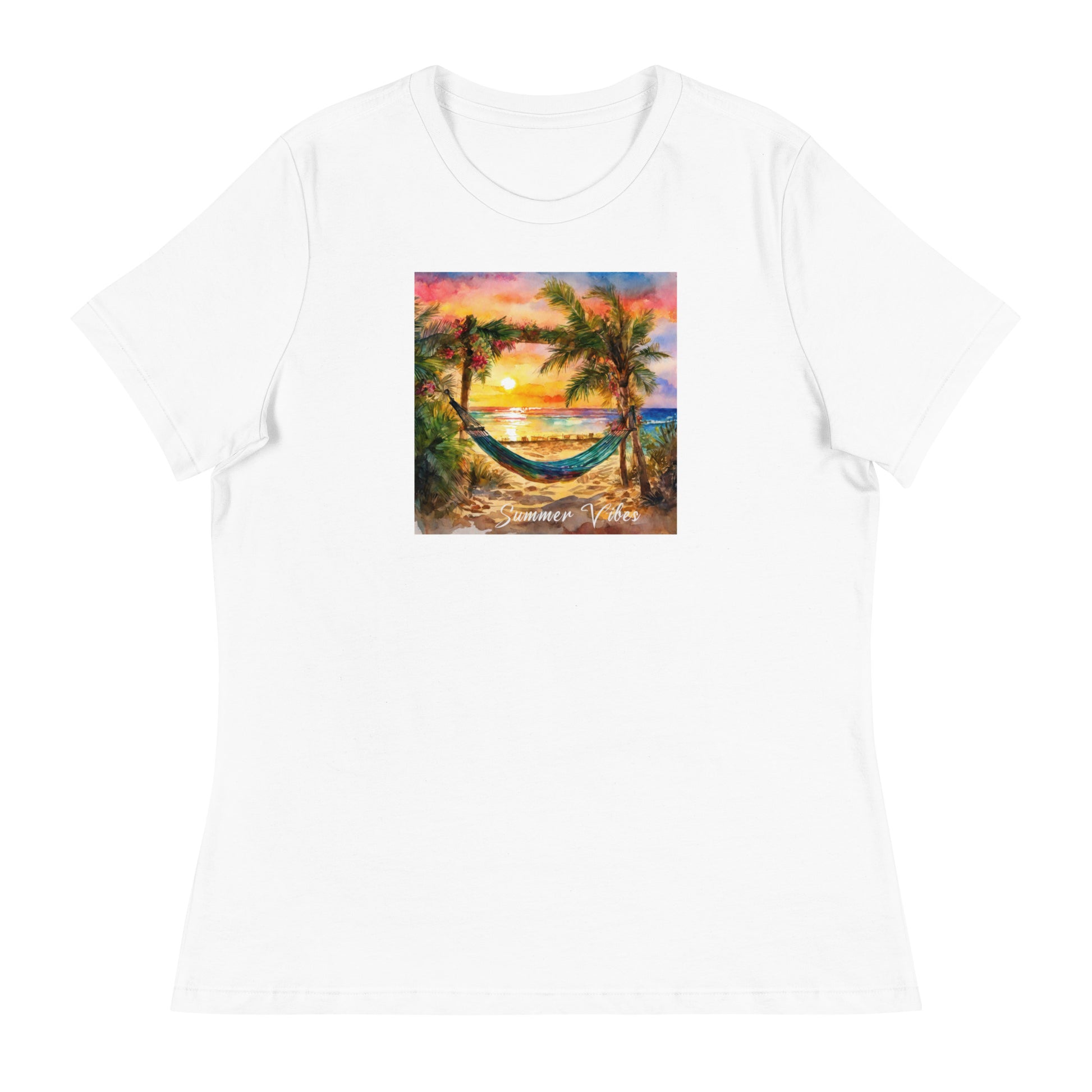 Summer Vibes Women's Beach T-Shirt White