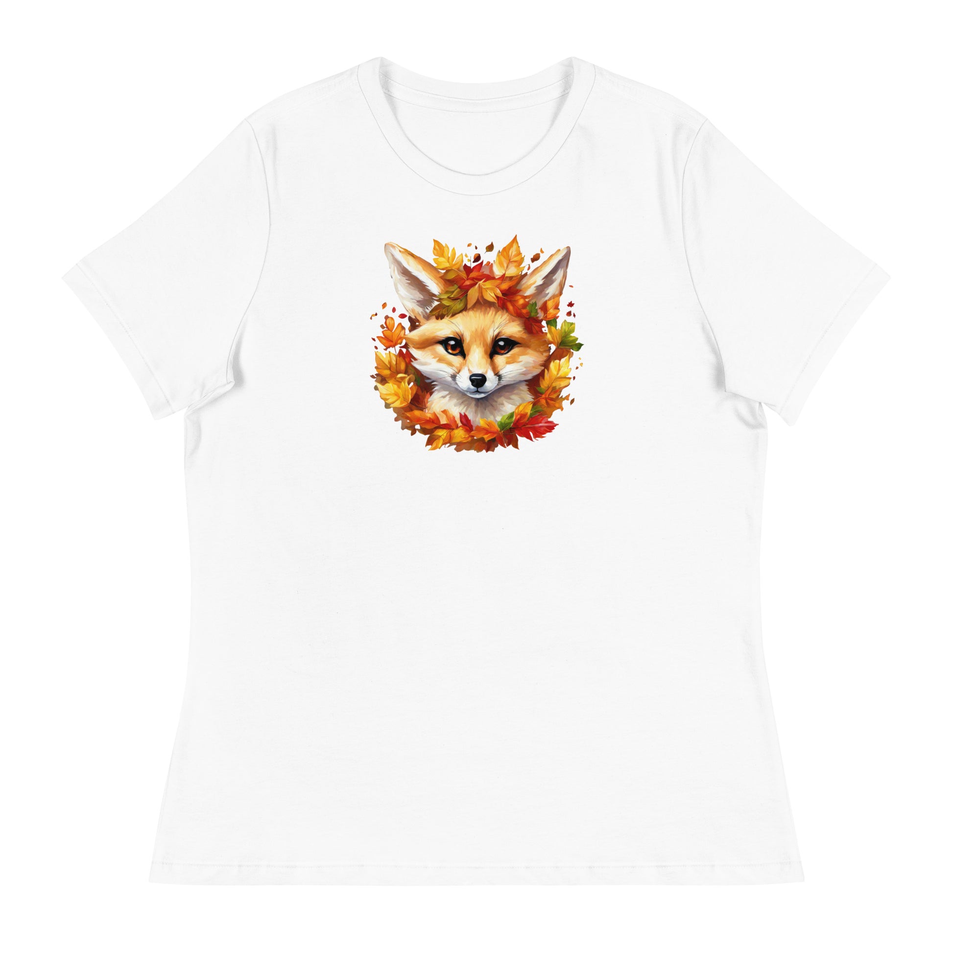 Autumn Fennec Fox Women's Fall T-Shirt White