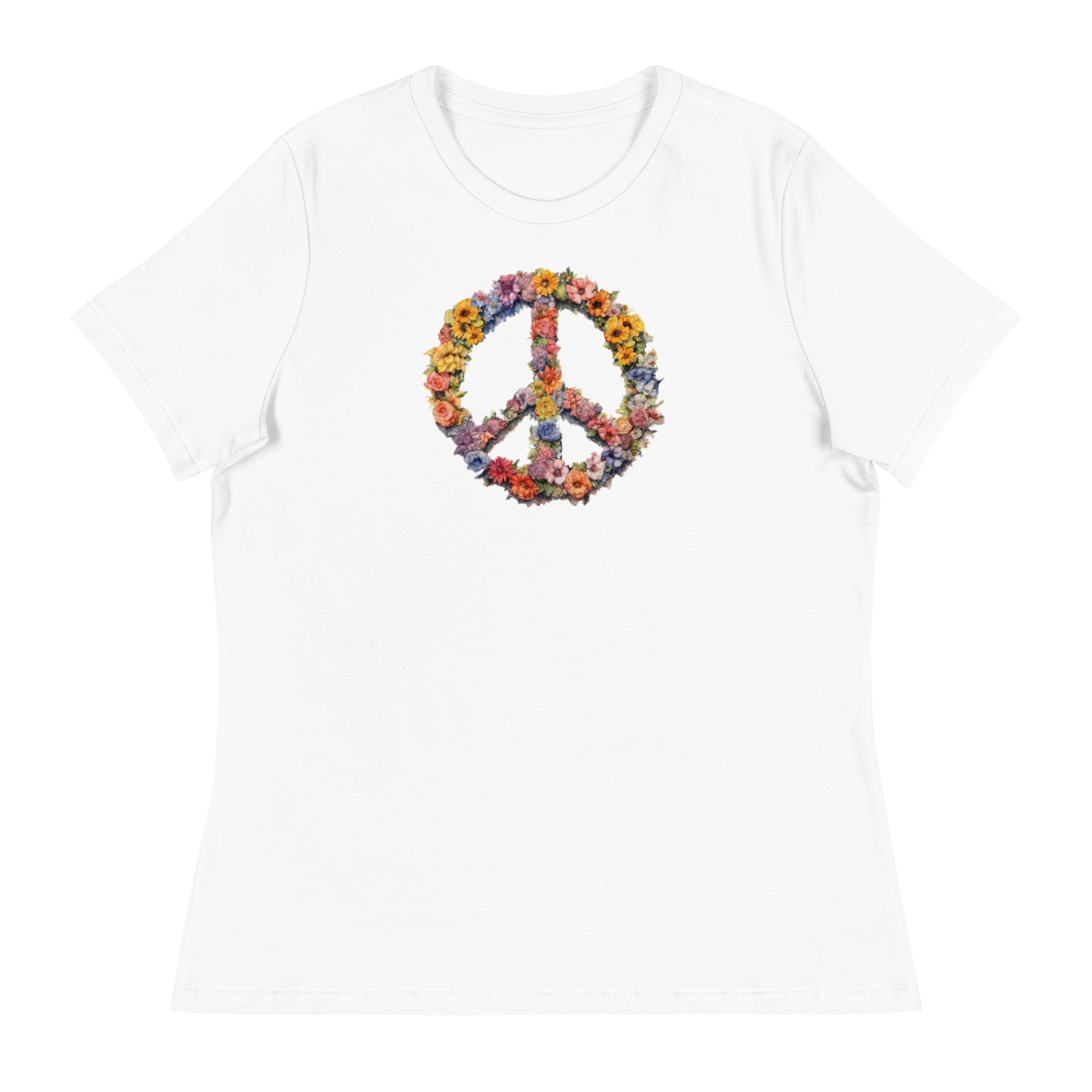 Flower Peace Sign Women's T-Shirt White